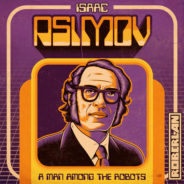 A drawing of Isaac Asimov